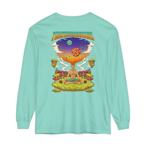 Namaste - Unisex (Back design) - Garment-dyed Long Sleeve T-Shirt